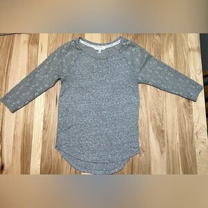 Victoria’s Secret- xs grey heather top with lace sleeves.